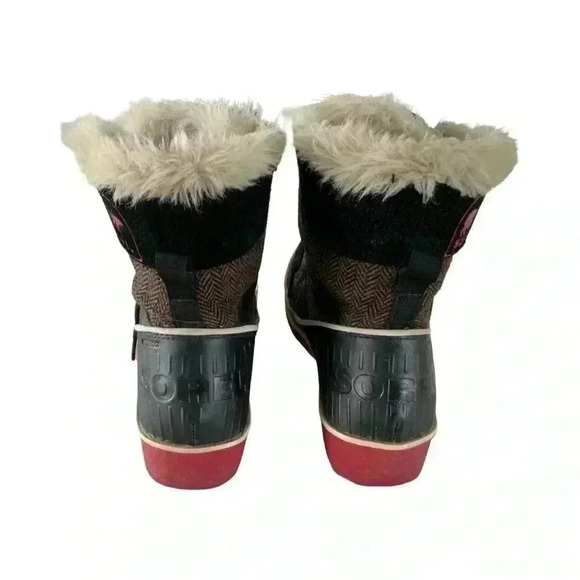 Sorel Women's Brown Tivoli Herringbone Lace Up Ankle Snow Boot Size 6.5 - Picture 5 of 6